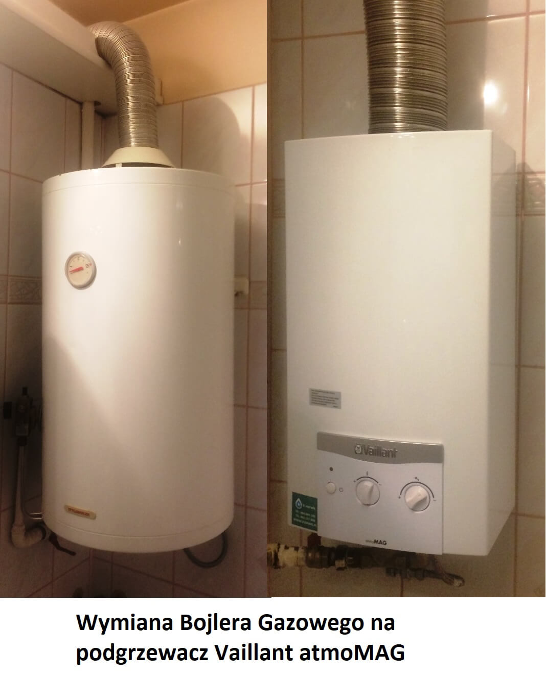Wymiana bojlera gazowego na podgrzewacz Vaillant atmoMAG 11